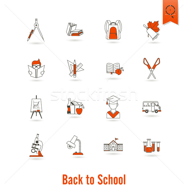 Szkoły edukacji ikona projektu stylu Zdjęcia stock © HelenStock