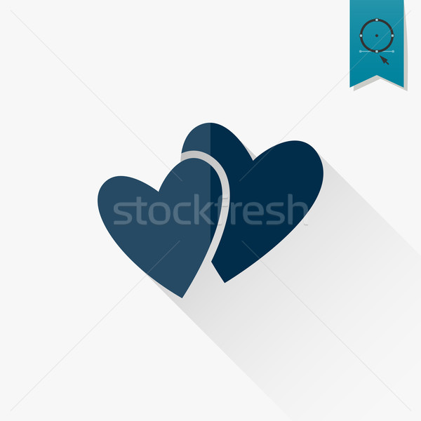 Gelukkig valentijnsdag icon eenvoudige bruiloft liefde Stockfoto © HelenStock