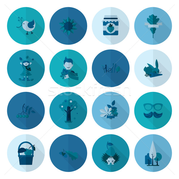 Set of Flat Autumn Icons Stock photo © HelenStock