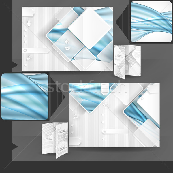 Negocios folleto plantilla diseno blanco cuadrados Foto stock © HelenStock