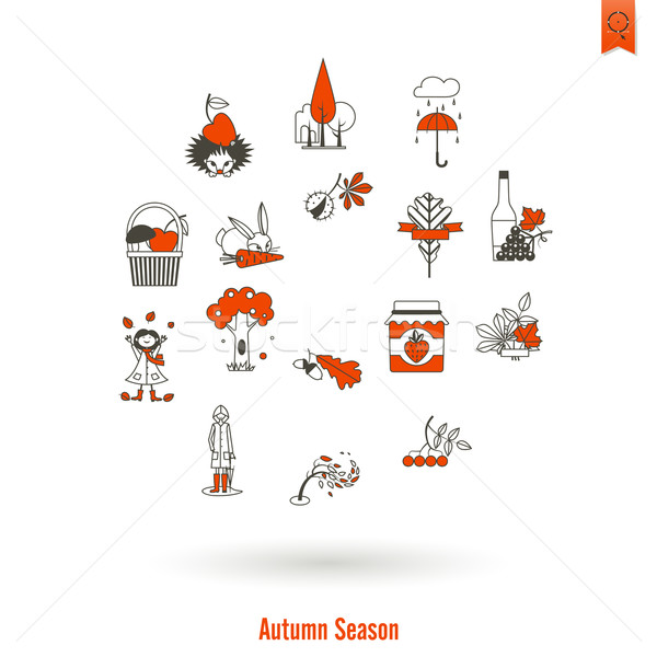 Set of Flat Autumn Icons Stock photo © HelenStock