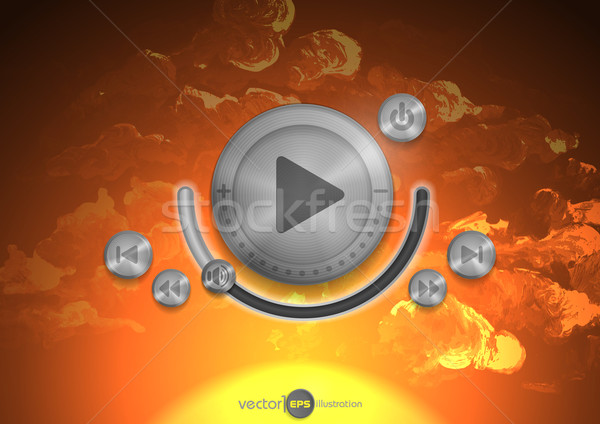 Abstract Technology App Icon With Music Button Stock photo © HelenStock