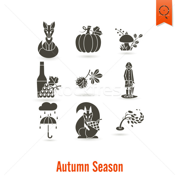 Set of Flat Autumn Icons Stock photo © HelenStock