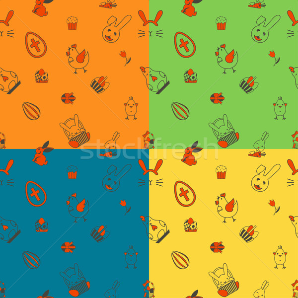 Paşti patru diferit culori vector Imagine de stoc © HelenStock