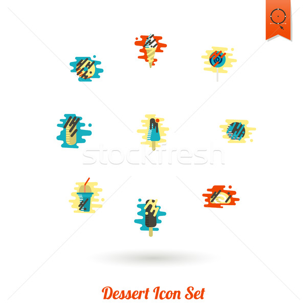 Dessert Icon Set in Modern Flat Design Style Stock photo © HelenStock