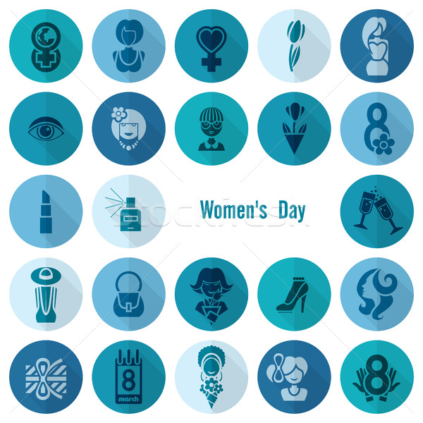 Womans Day Icon Set Stock photo © HelenStock