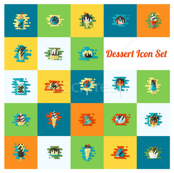 Dessert Icon Set in Modern Flat Design Style Stock photo © HelenStock