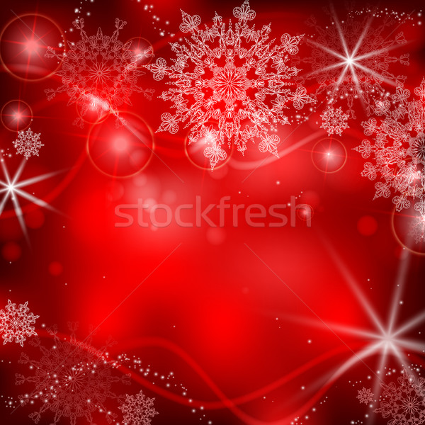 Red Background With Snowflakes. Stock photo © HelenStock