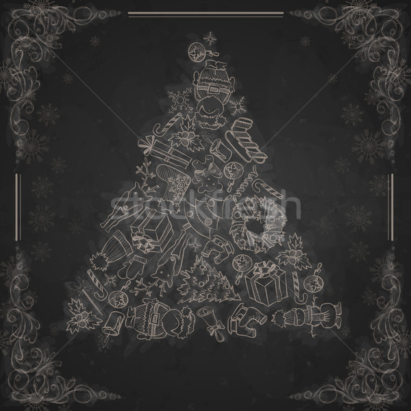 Hand Drawn Christmas Set. Stock photo © HelenStock