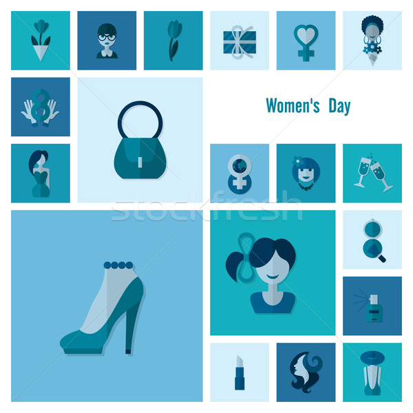 Womans Day Icon Set Stock photo © HelenStock