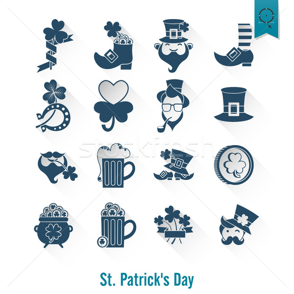 Saint Patricks Day Isolated Icon Set Stock photo © HelenStock