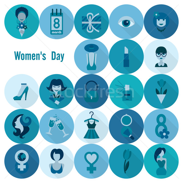 Womans Day Icon Set Stock photo © HelenStock