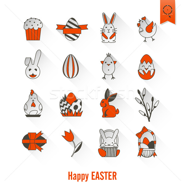 Uroczystości Wielkanoc ikona wektora czyste pracy Zdjęcia stock © HelenStock