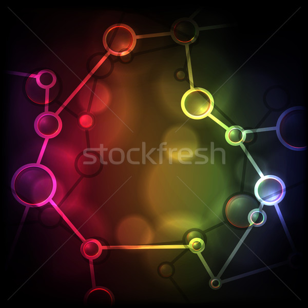 Neon Molecule Background. Stock photo © HelenStock