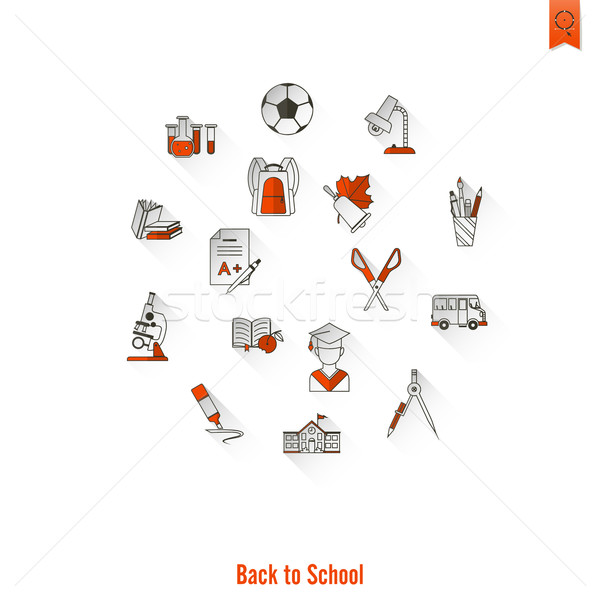 School and Education Icons Stock photo © HelenStock