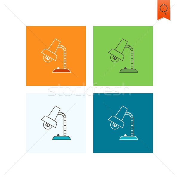 Schule Bildung Symbole Symbol Tabelle Lampe Stock foto © HelenStock