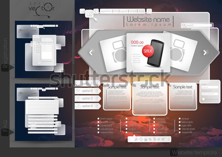 Web sitesi tasarımı şablon menü elemanları sss Stok fotoğraf © HelenStock