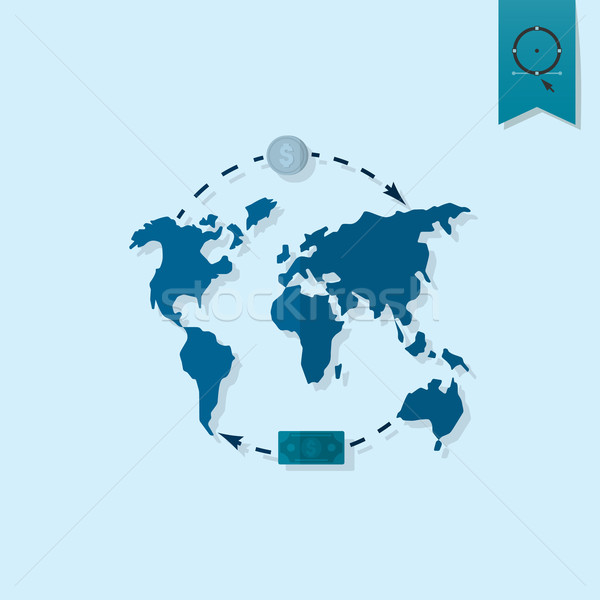 世界地図 お金 ビジネス 金融 アイコン 単純な ストックフォト © HelenStock