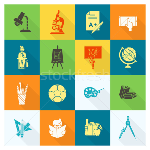School and Education Icons Stock photo © HelenStock