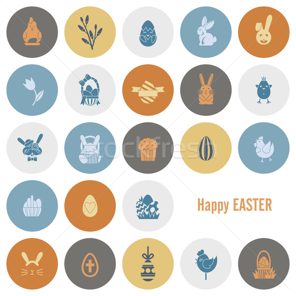 Uroczystości Wielkanoc ikona wektora czyste pracy Zdjęcia stock © HelenStock