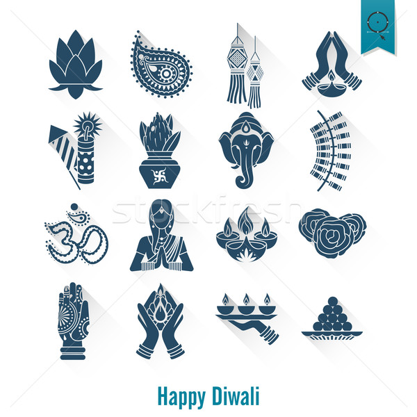 Сток-фото: Дивали · индийской · фестиваля · иконки · простой