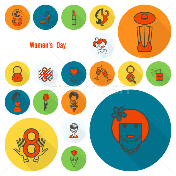 Womans Day Icon Set Stock photo © HelenStock