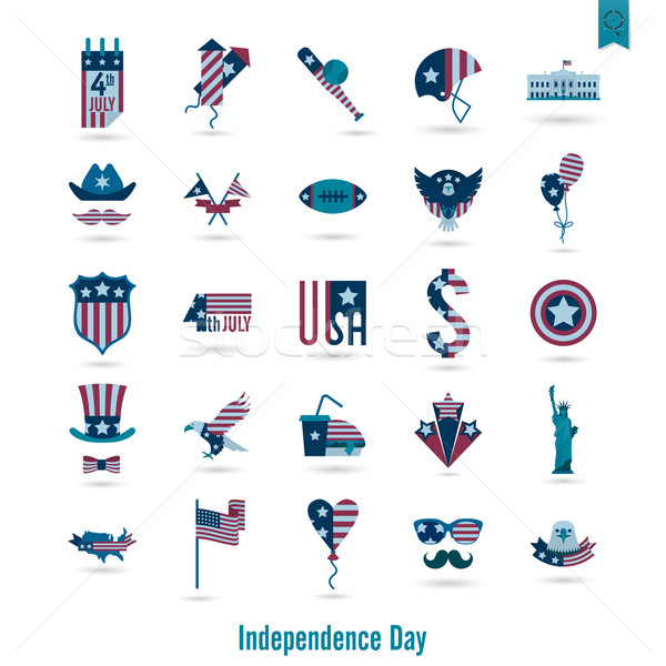 Dia Estados Unidos simples ícones vetor Foto stock © HelenStock