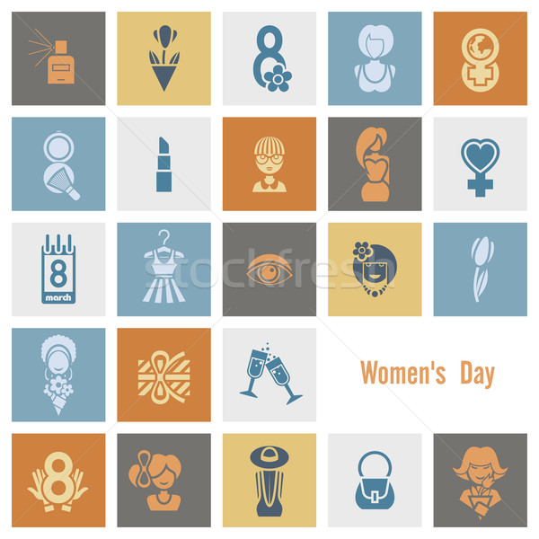 Womans Day Icon Set Stock photo © HelenStock