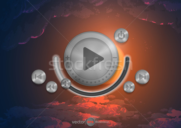 Abstract Technology App Icon With Music Button Stock photo © HelenStock