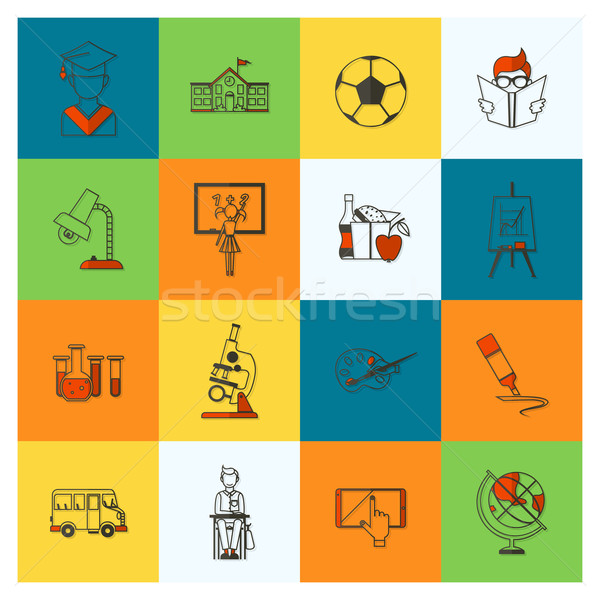 School and Education Icons Stock photo © HelenStock