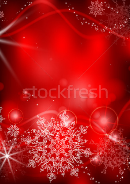 Red Background With Snowflakes. Stock photo © HelenStock
