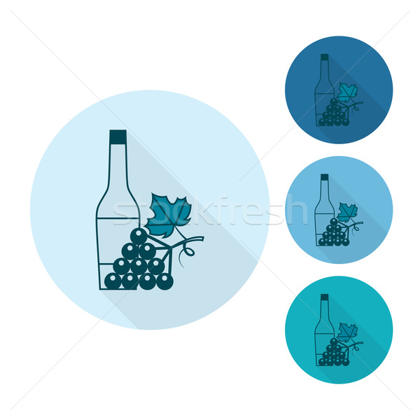 ボトル ワイン ブドウ 秋 アイコン 単純な ストックフォト © HelenStock