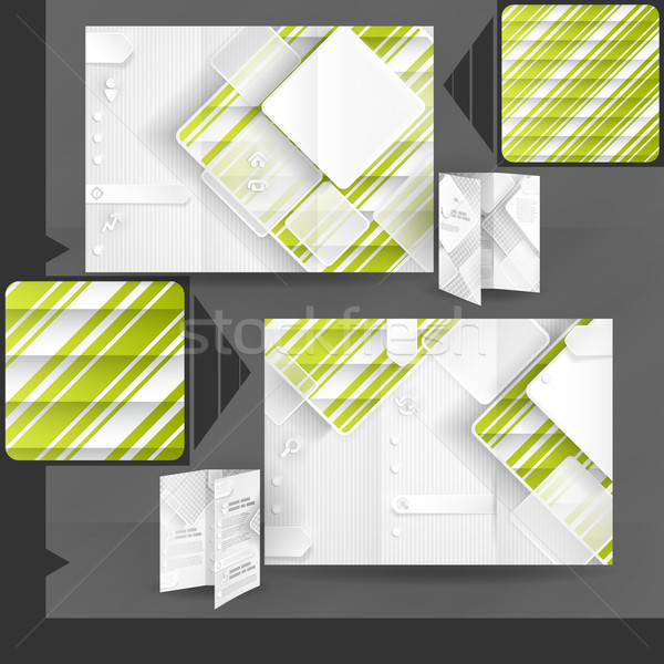 Negocios folleto plantilla diseno blanco cuadrados Foto stock © HelenStock
