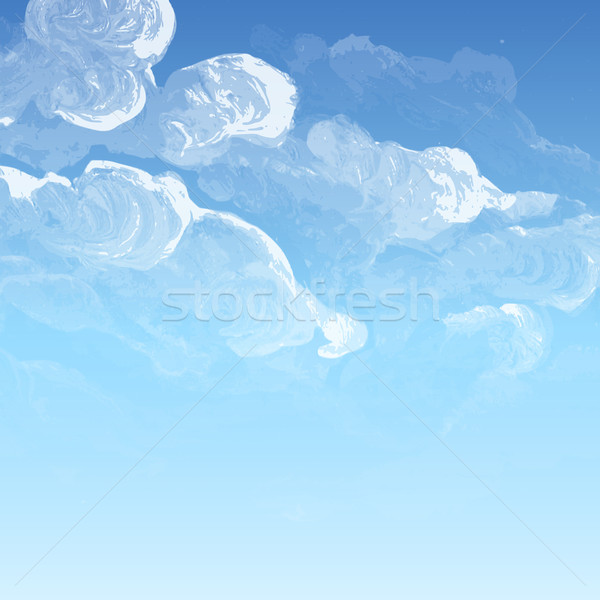 ストックフォト: 雲 · 空 · 描いた · eps · 10 · 紙