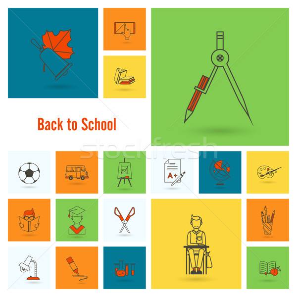 School and Education Icons Stock photo © HelenStock