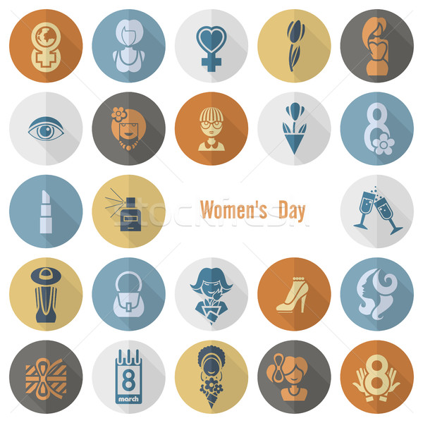 Womans Day Icon Set Stock photo © HelenStock