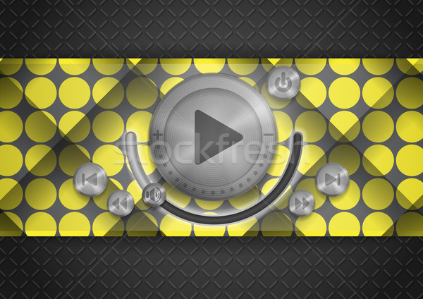 Abstract Technology App Icon With Music Button Stock photo © HelenStock