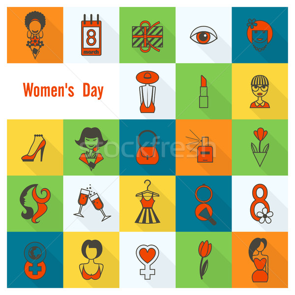 Womans Day Icon Set Stock photo © HelenStock