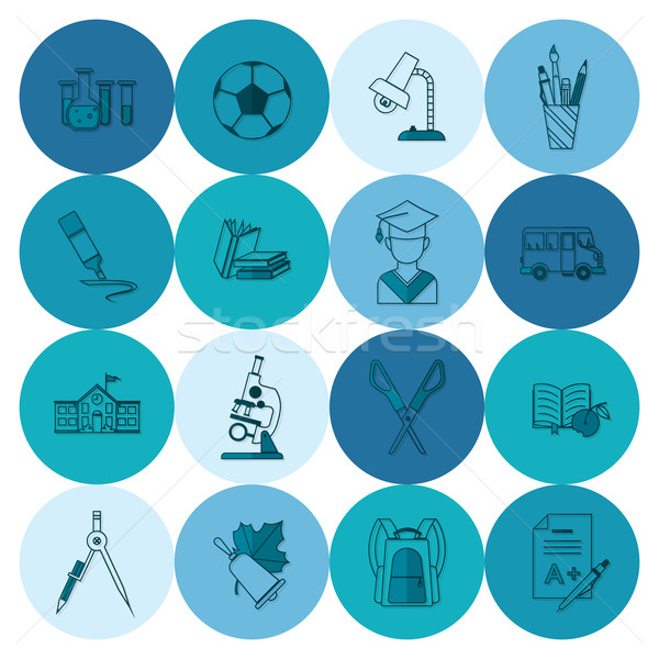 School and Education Icons Stock photo © HelenStock