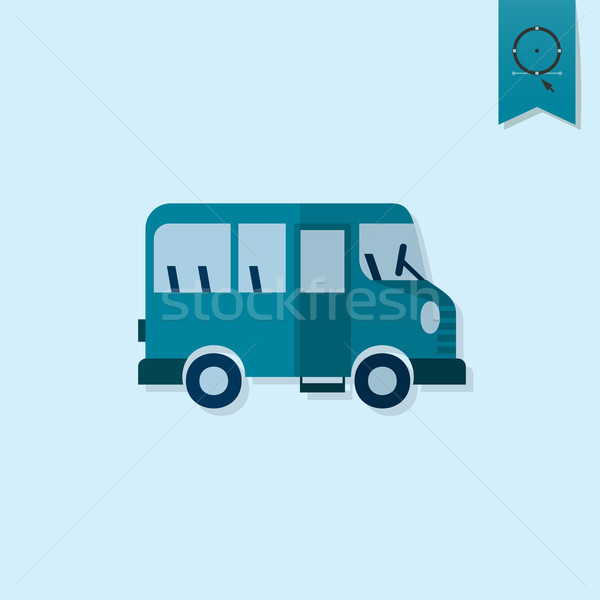 Stok fotoğraf: Okul · eğitim · simgeler · ikon · otobüs · dizayn
