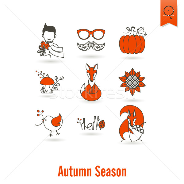 Set of Flat Autumn Icons Stock photo © HelenStock