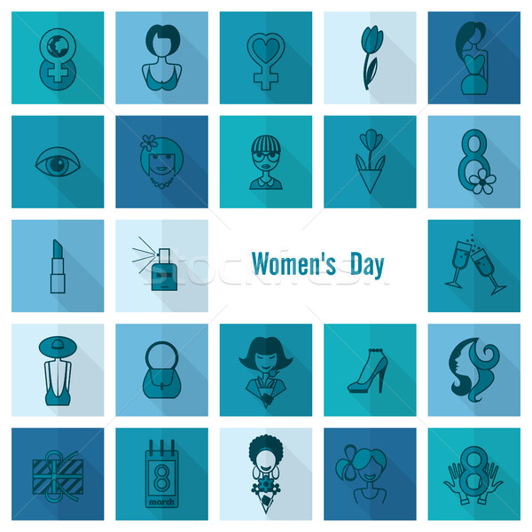 Womans Day Icon Set Stock photo © HelenStock