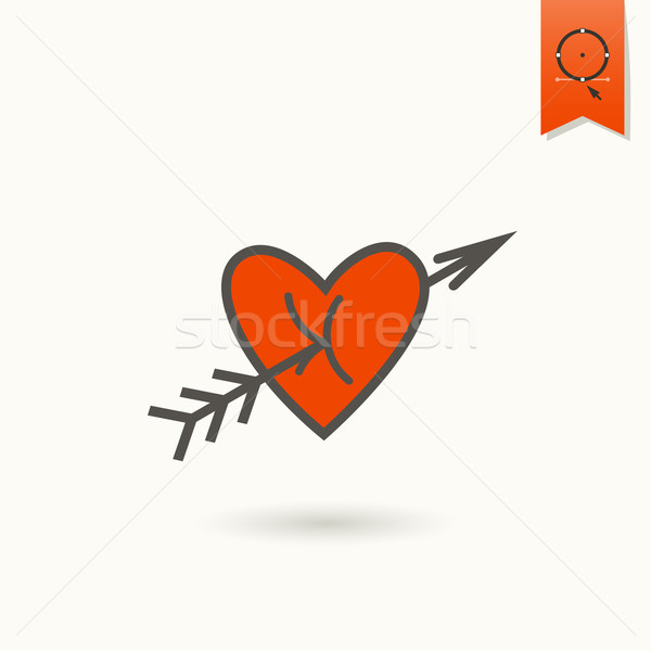 Gelukkig valentijnsdag icon eenvoudige bruiloft liefde Stockfoto © HelenStock