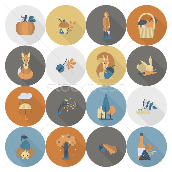 Set of Flat Autumn Icons Stock photo © HelenStock