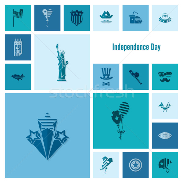 Día Estados Unidos cuarto simple iconos vector Foto stock © HelenStock