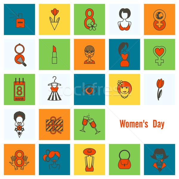 Womans Day Icon Set Stock photo © HelenStock