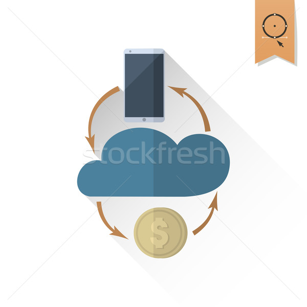Pénzkeresés nyereség felhő üzlet pénzügy ikon Stock fotó © HelenStock