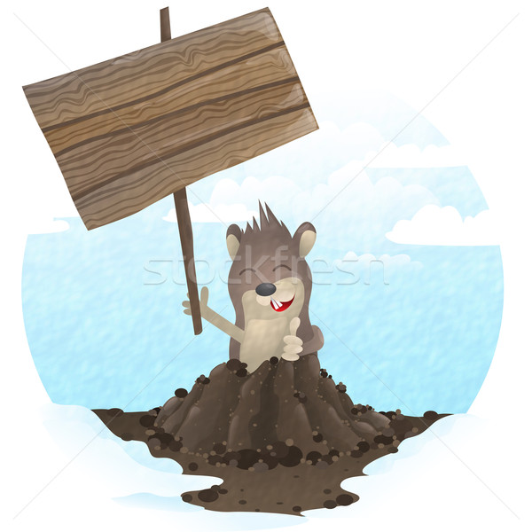 Happy Groundhog Day. Stock photo © HelenStock