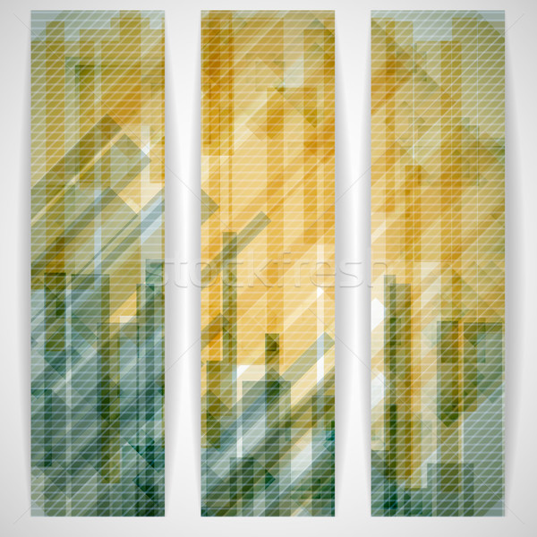Abstrakten gelb Rechteck Formen Banner eps Stock foto © HelenStock