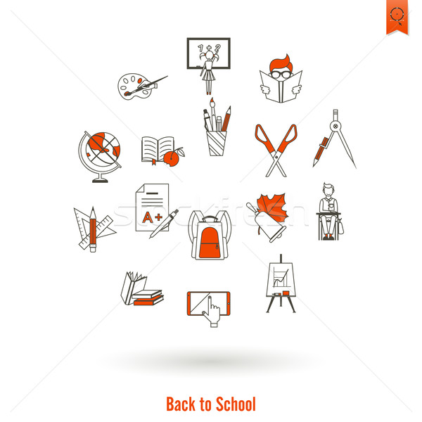 School and Education Icons Stock photo © HelenStock